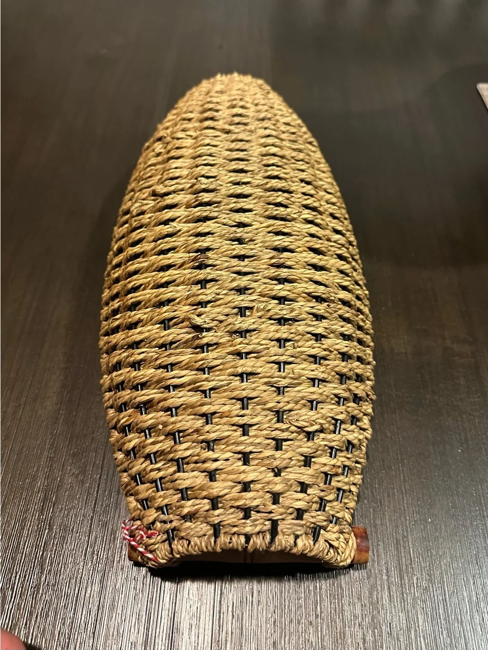 Vintage BURLINGTON BASKET CO Woven Gondola Boat Tray Wood Handles
